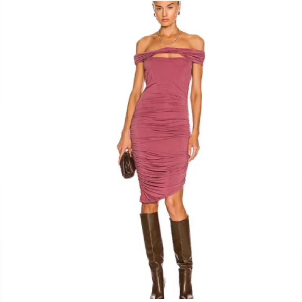 NWOT Jonathan Simkhai Standard Daya Slinky Dress in Plum, size L